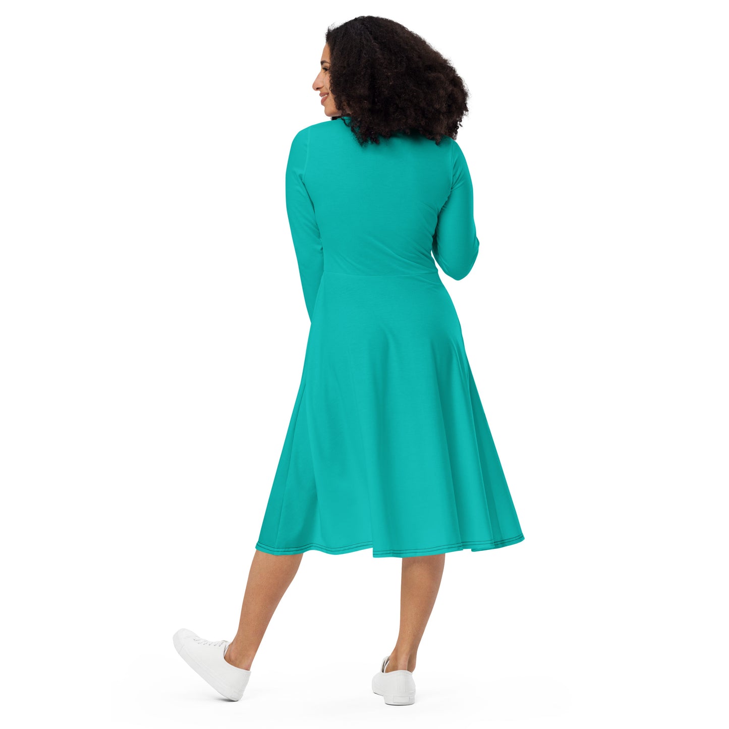 Vestido midi con manga larga