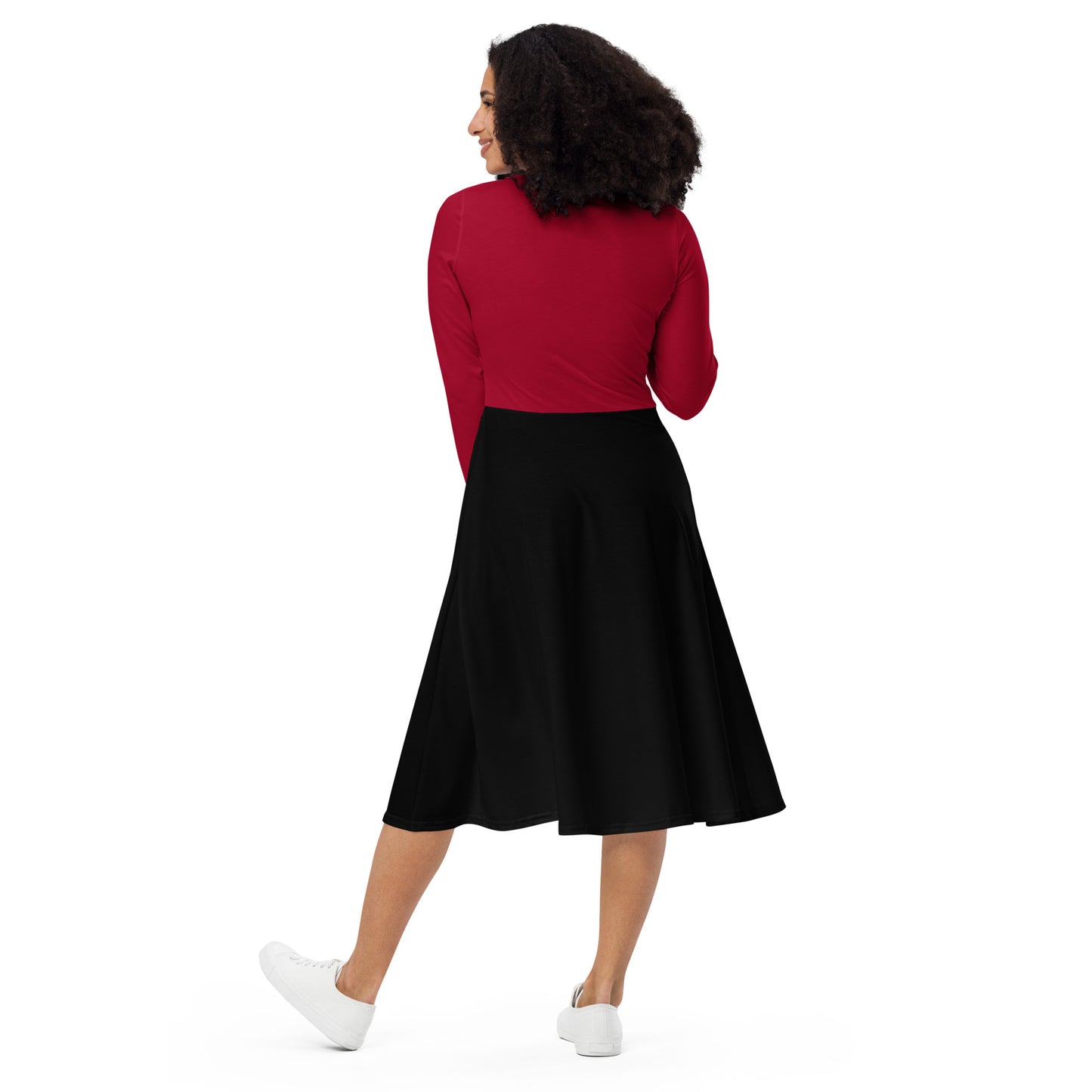 Vestido midi con manga larga