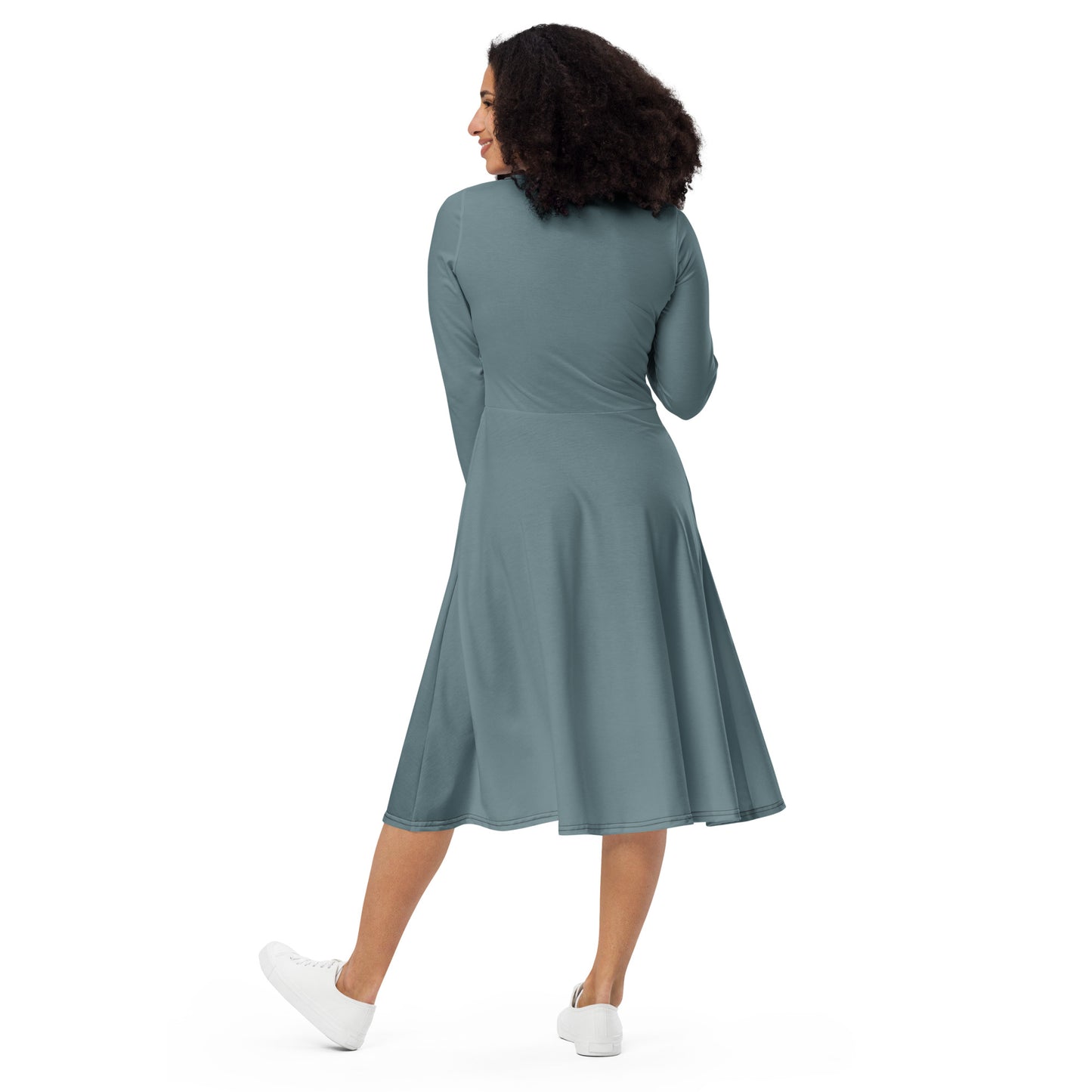 Vestido midi con manga larga