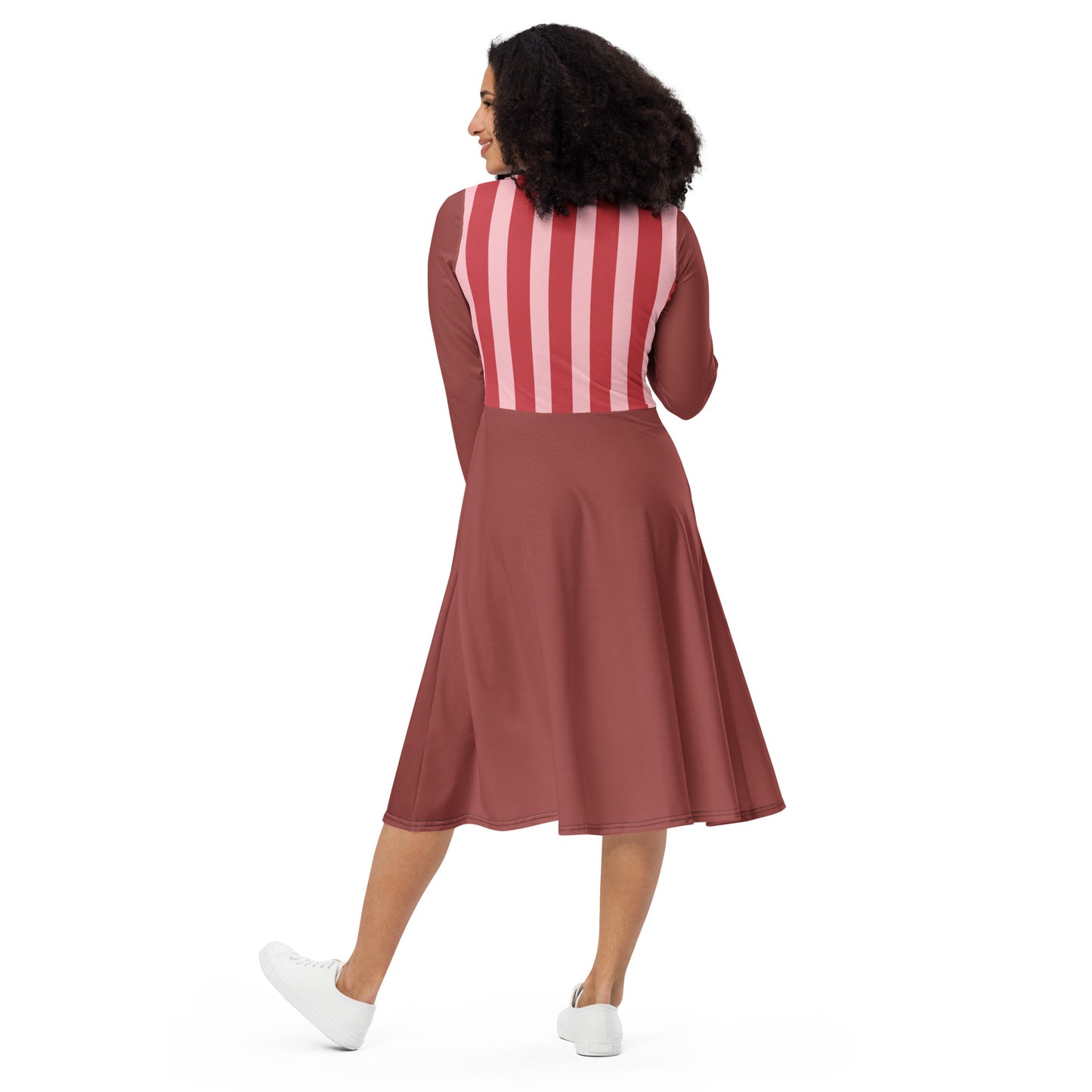 Vestido midi con manga larga