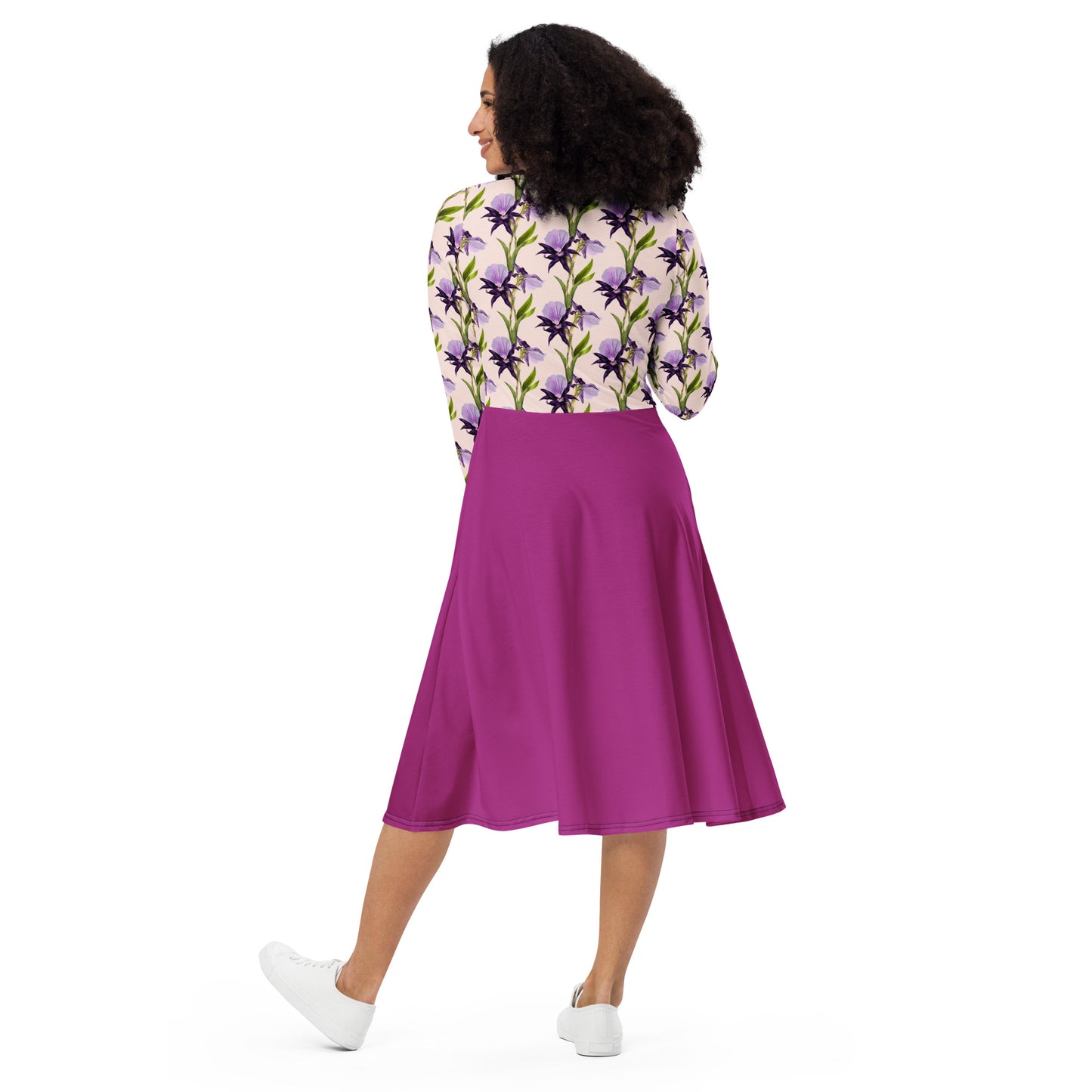 Vestido midi con manga larga