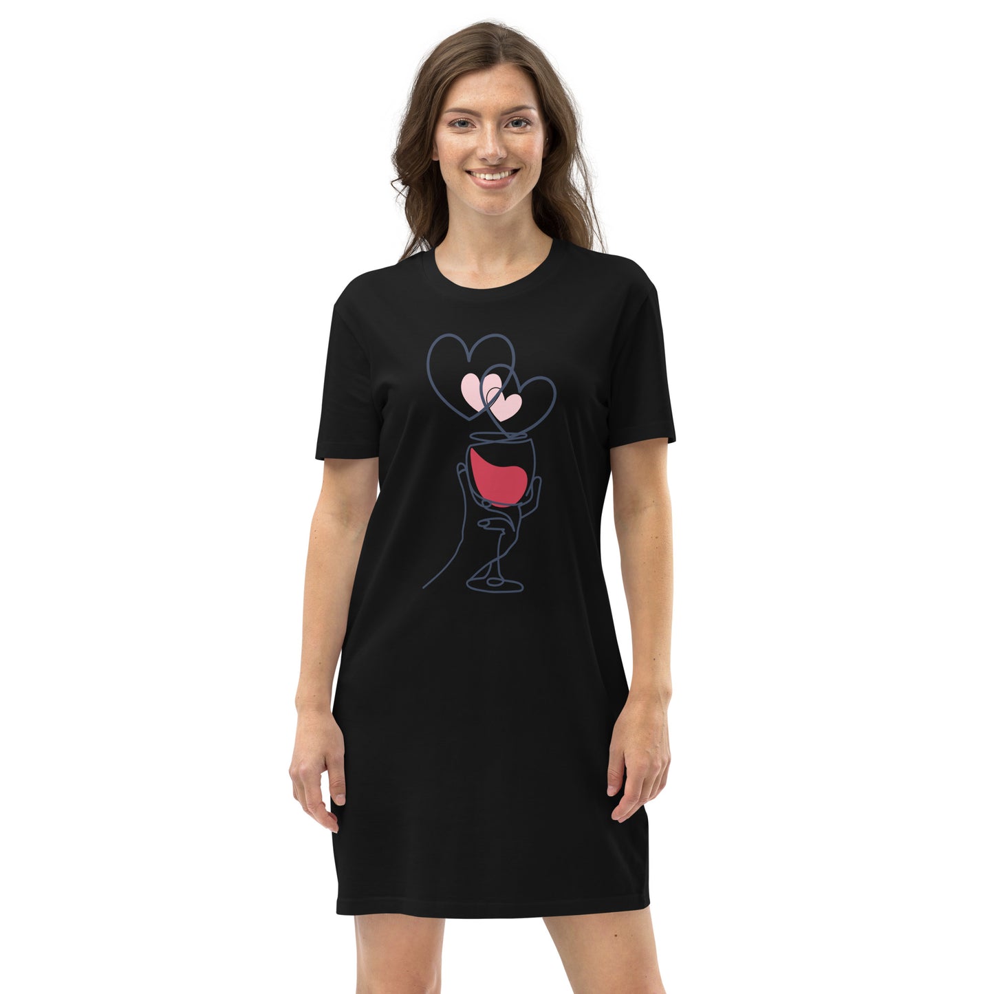 Vestido camiseta de algodón corazones