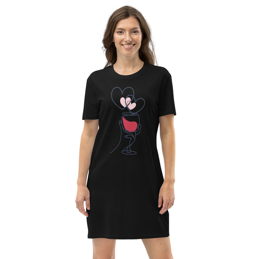 Vestido camiseta de algodón corazones