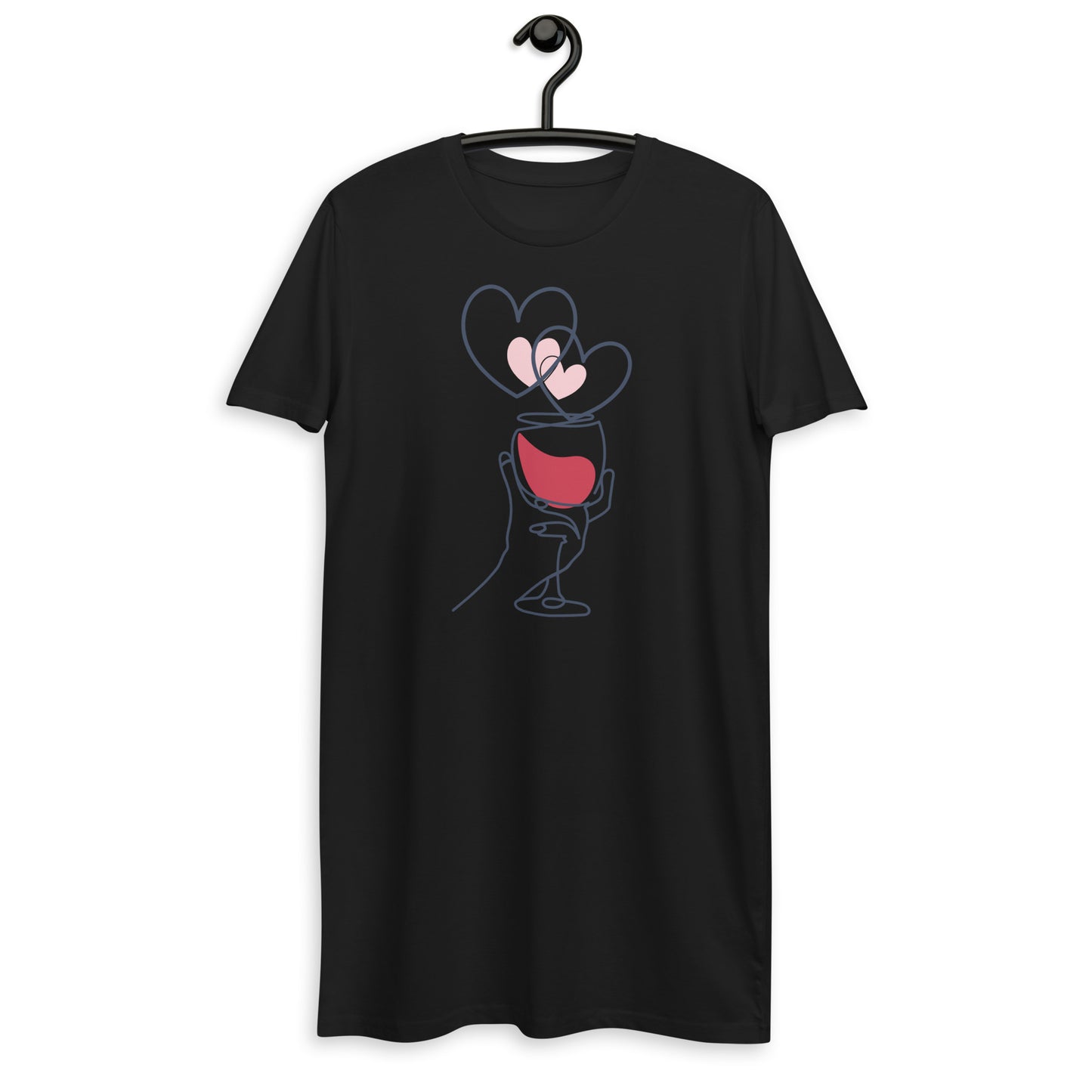 Vestido camiseta de algodón corazones