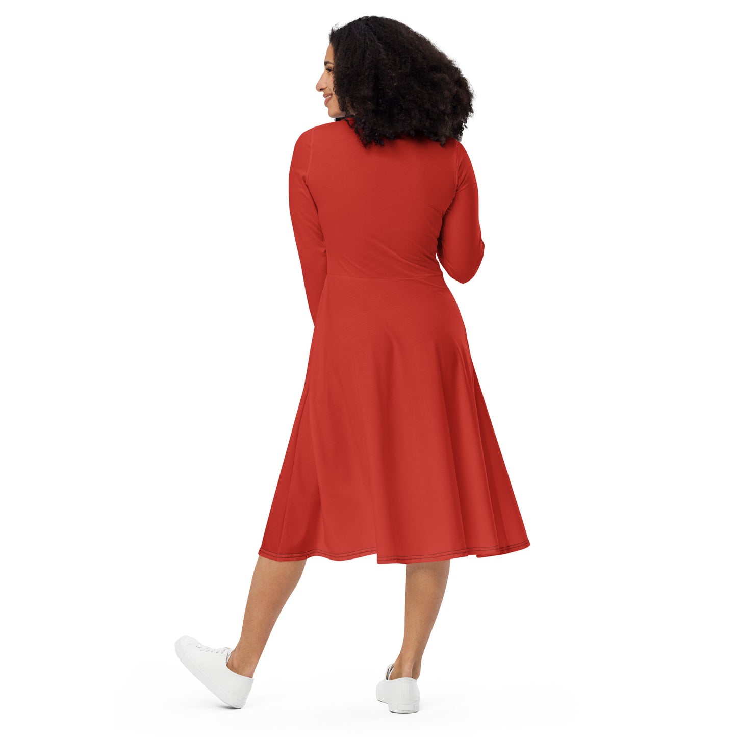 Vestido midi con manga larga