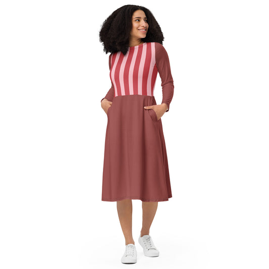 Midi dress with long sleeves